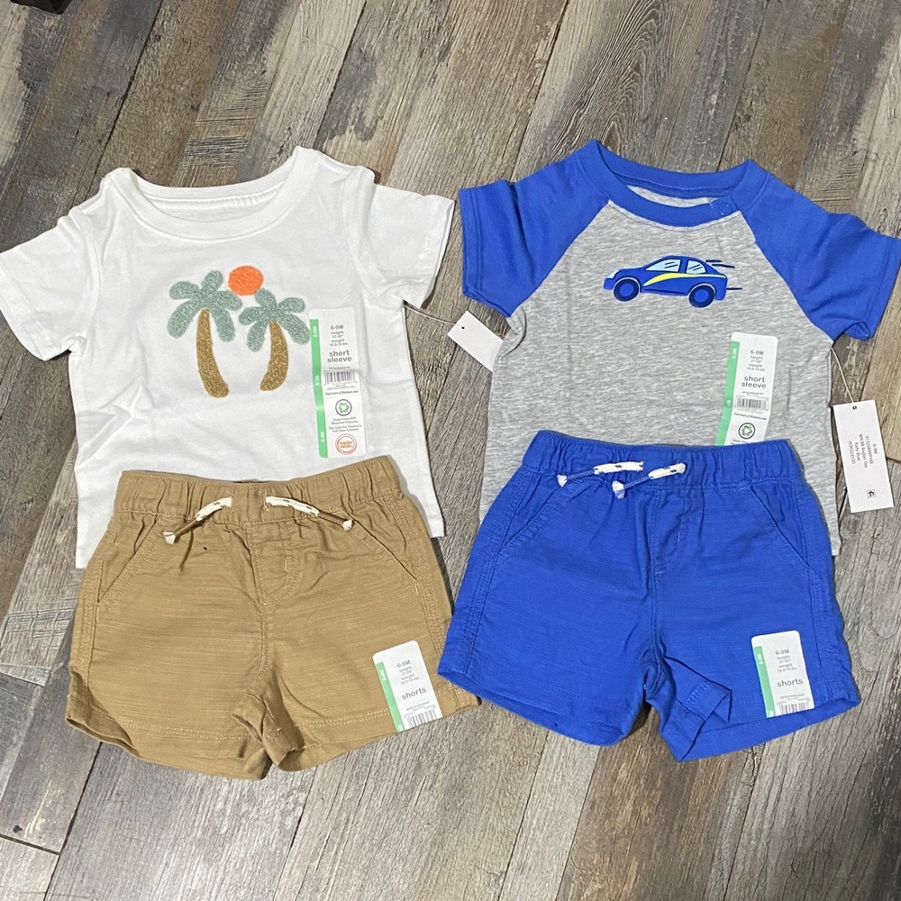 Wonder Nation Kids Matching Set - White, Blue, Tan